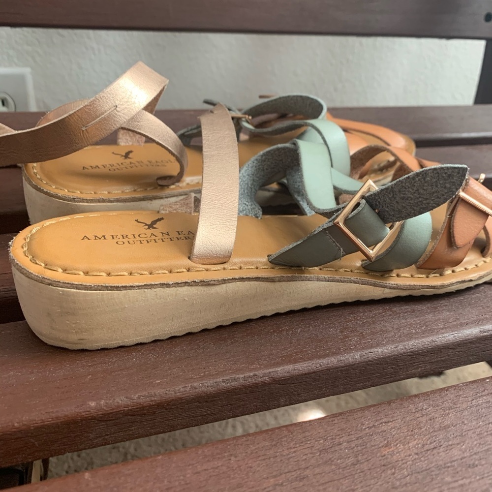 8. American Eagle Strappy Wrap Sandals - Picture 5 of 9